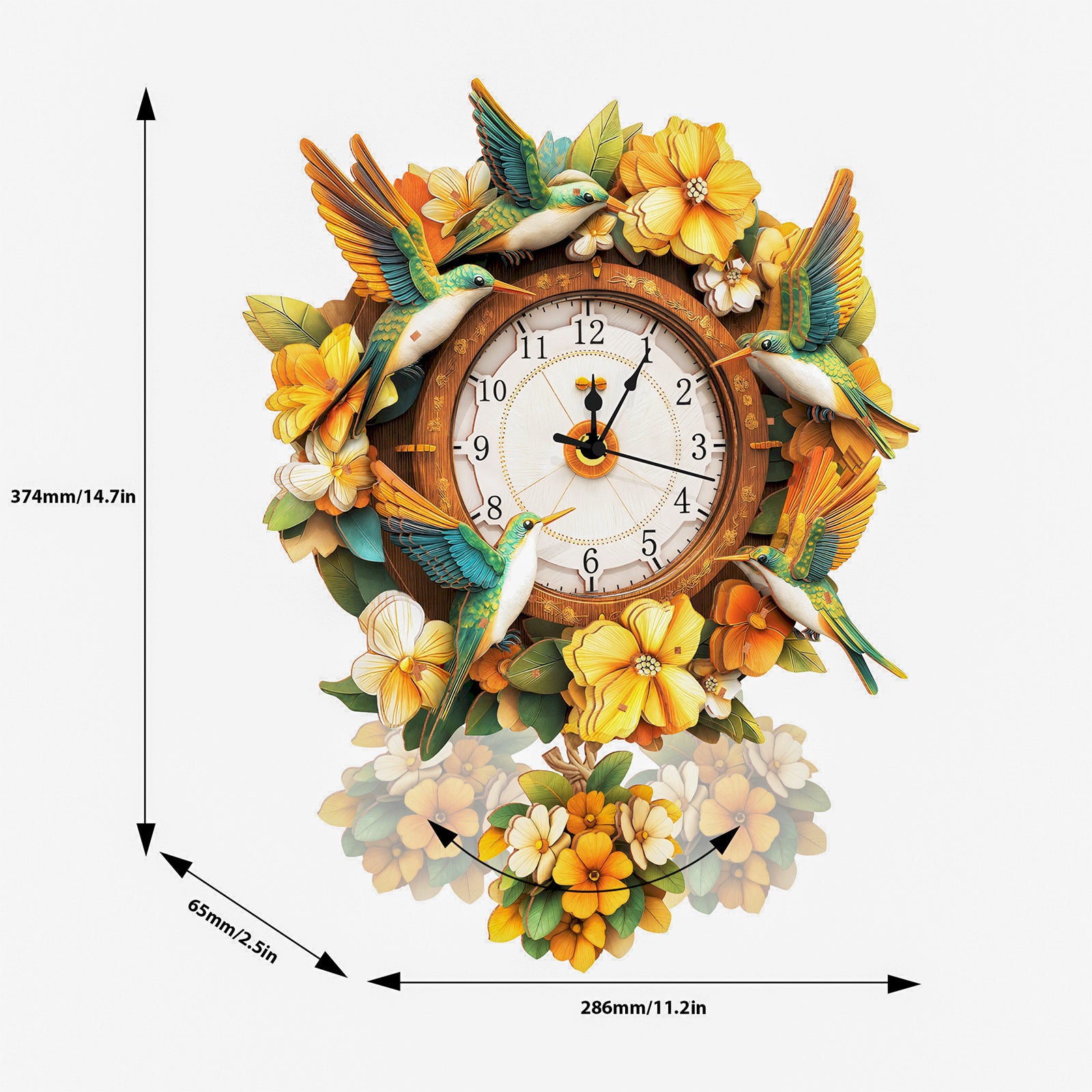 Hummingbird– DIY Wooden Clock, 3D Puzzle Craft Kit