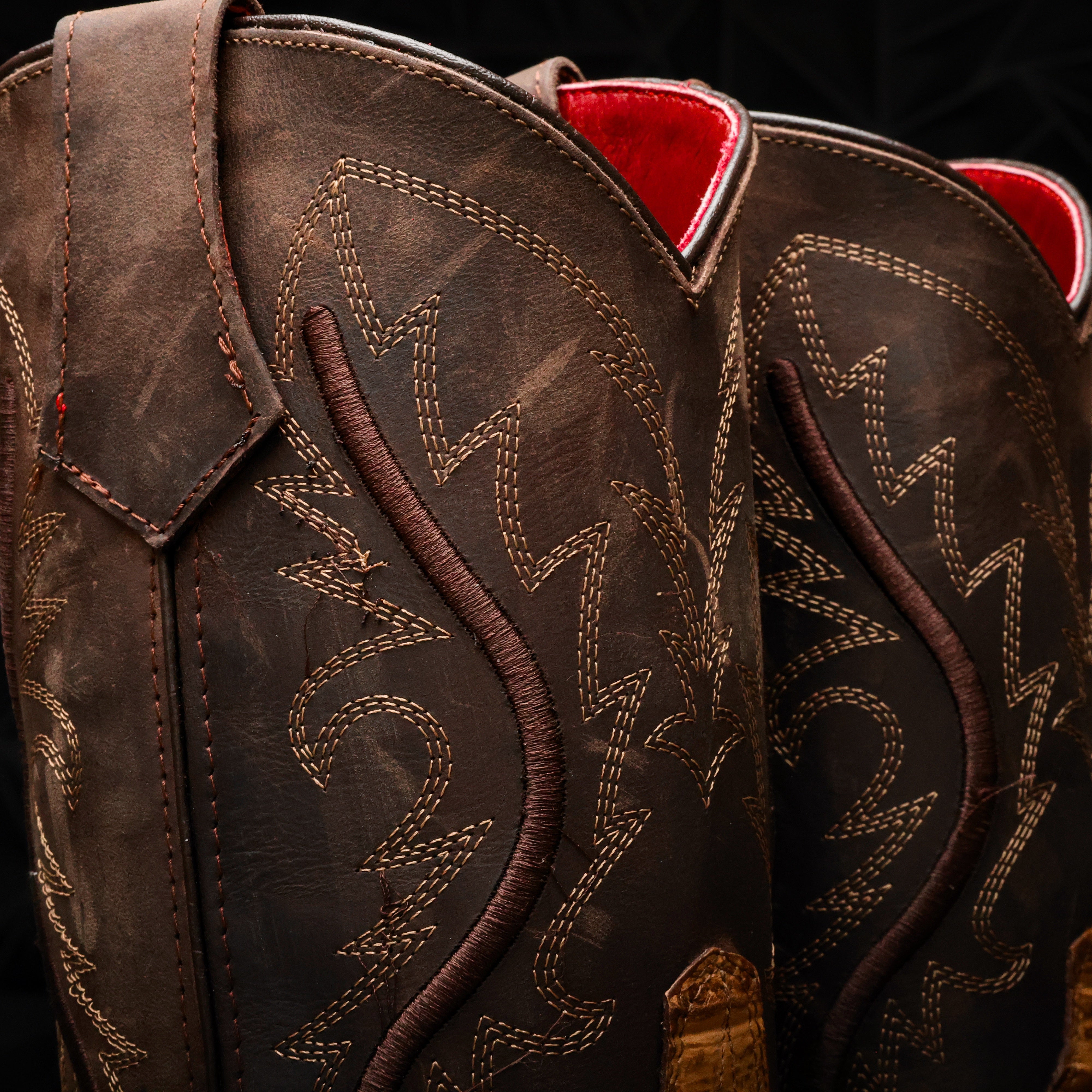 Rustic Honey Anaconda Leather Boots With 3D Lightweight Sole - Composite Toe