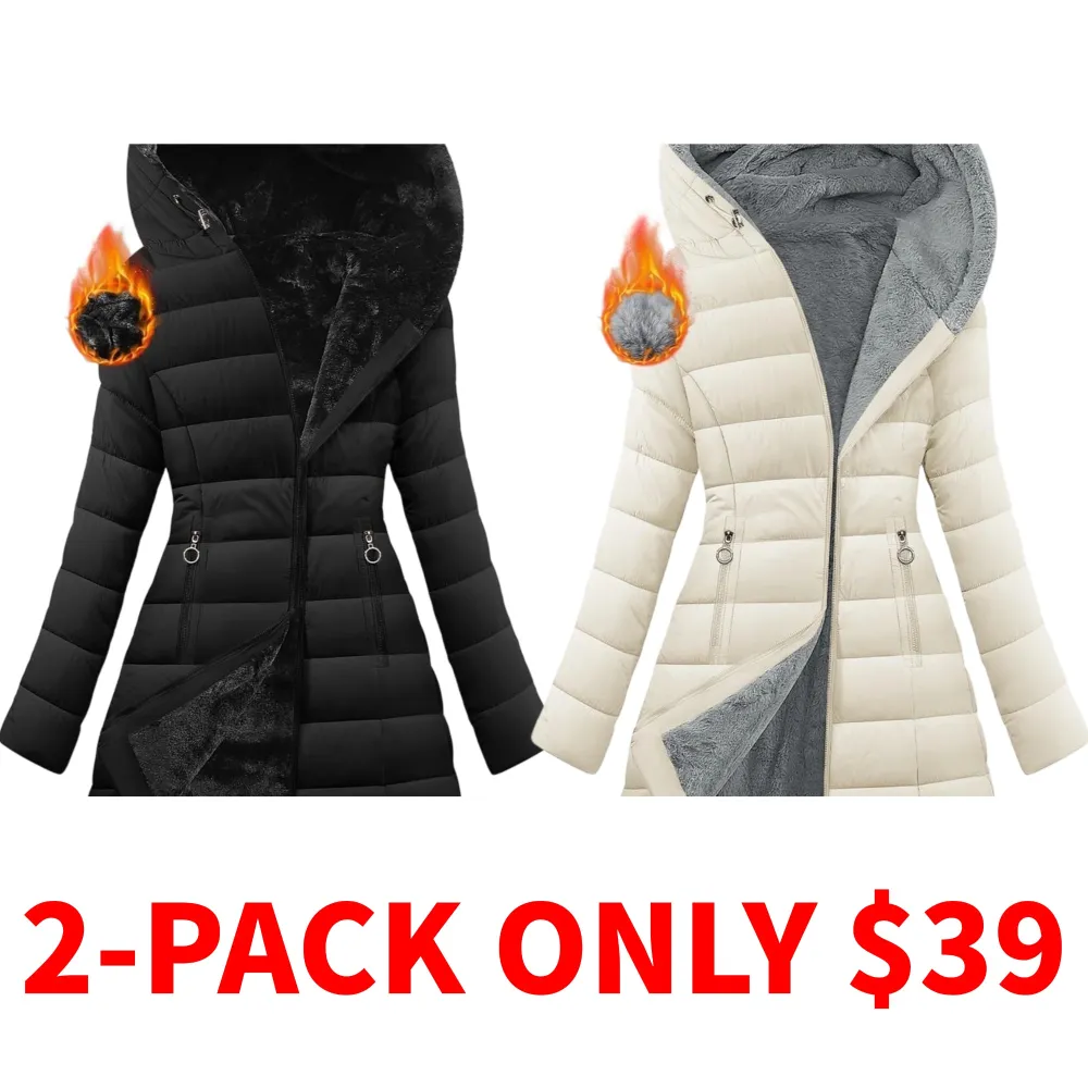 Women's winter windproof and warm slim-fit down jacket