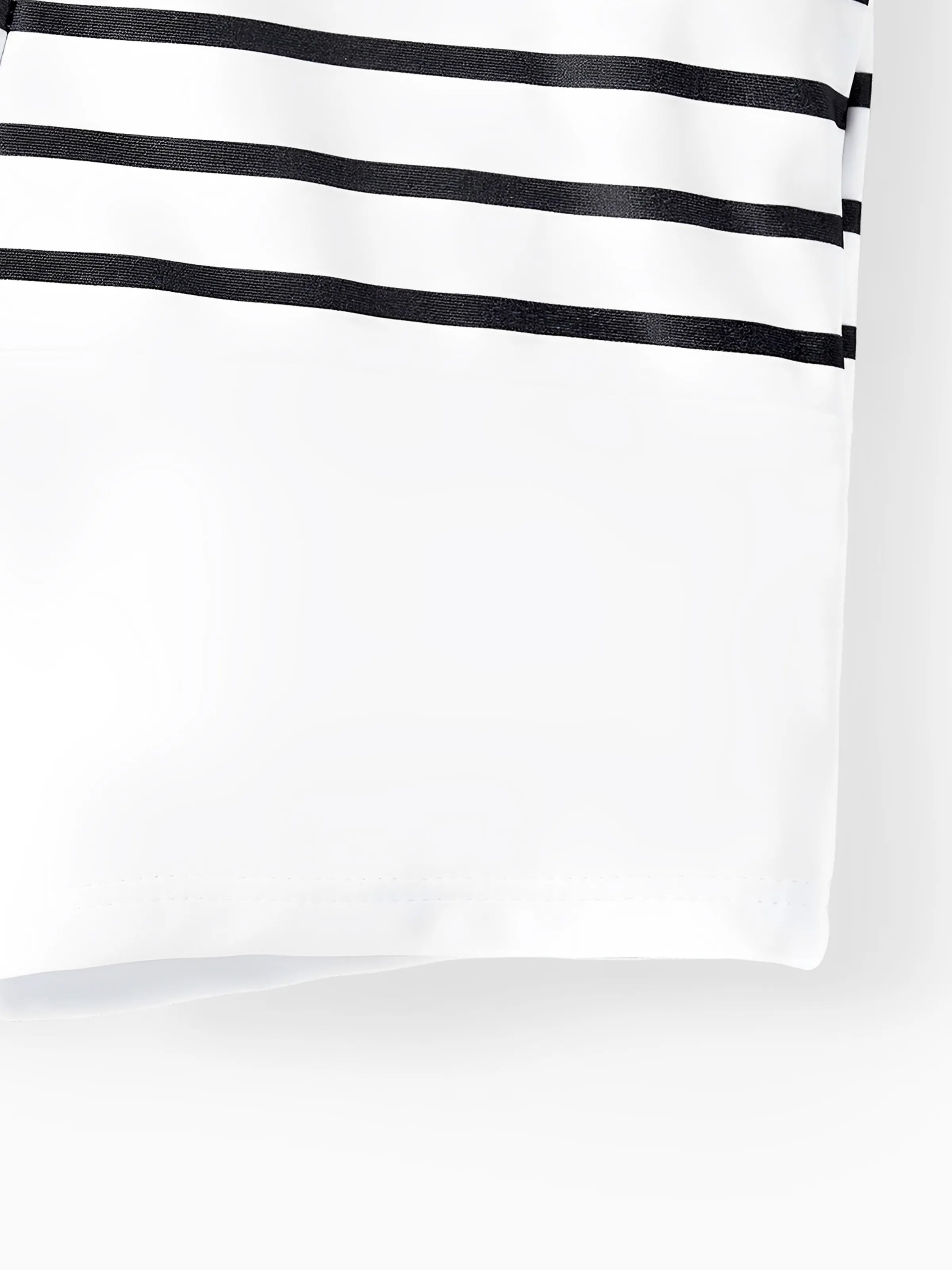 Family Matching Striped Spliced Cut Out One-piece Swimsuit and Colorblock Swim Trunks Green/White