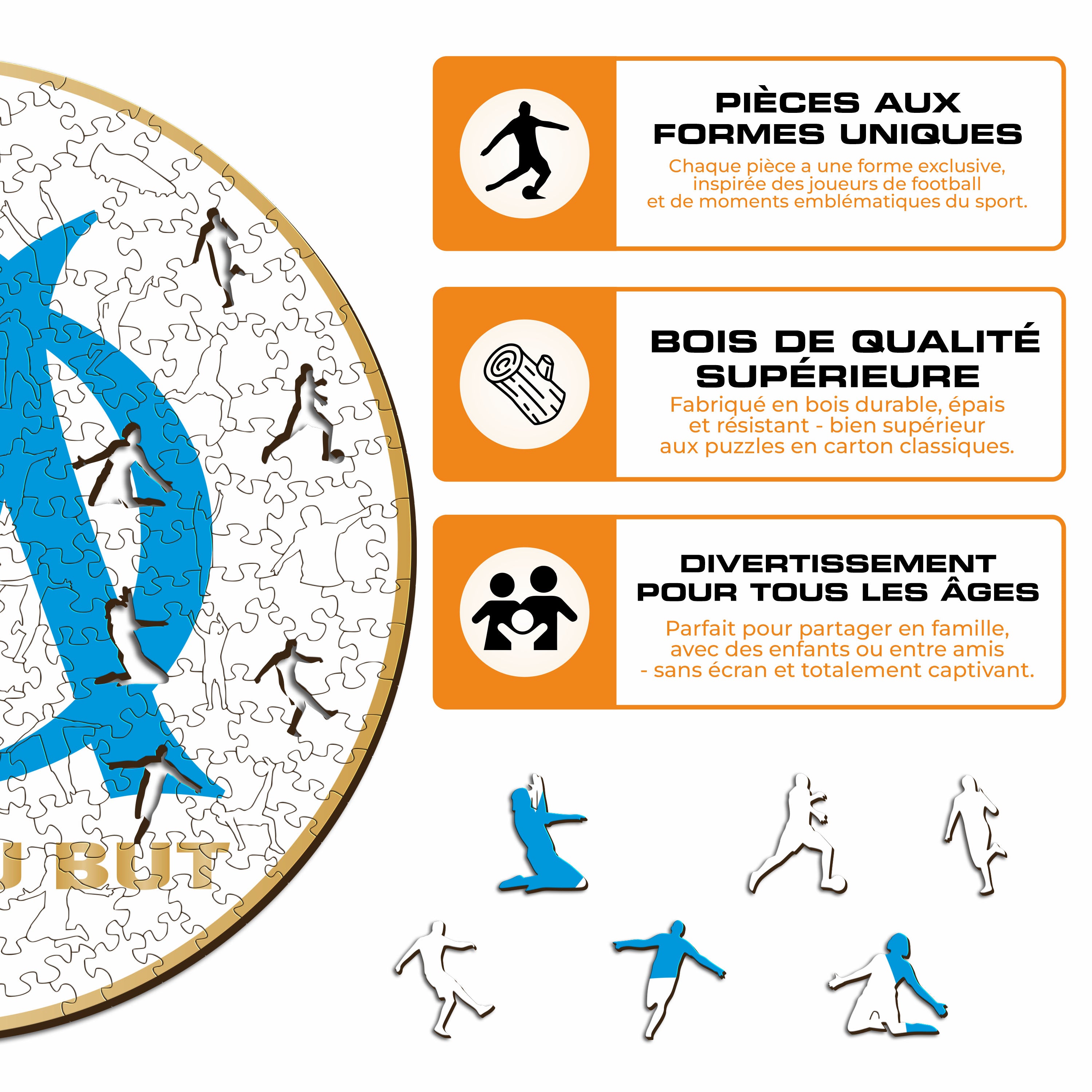 Olympique de Marseille® Logo - Wooden Puzzle