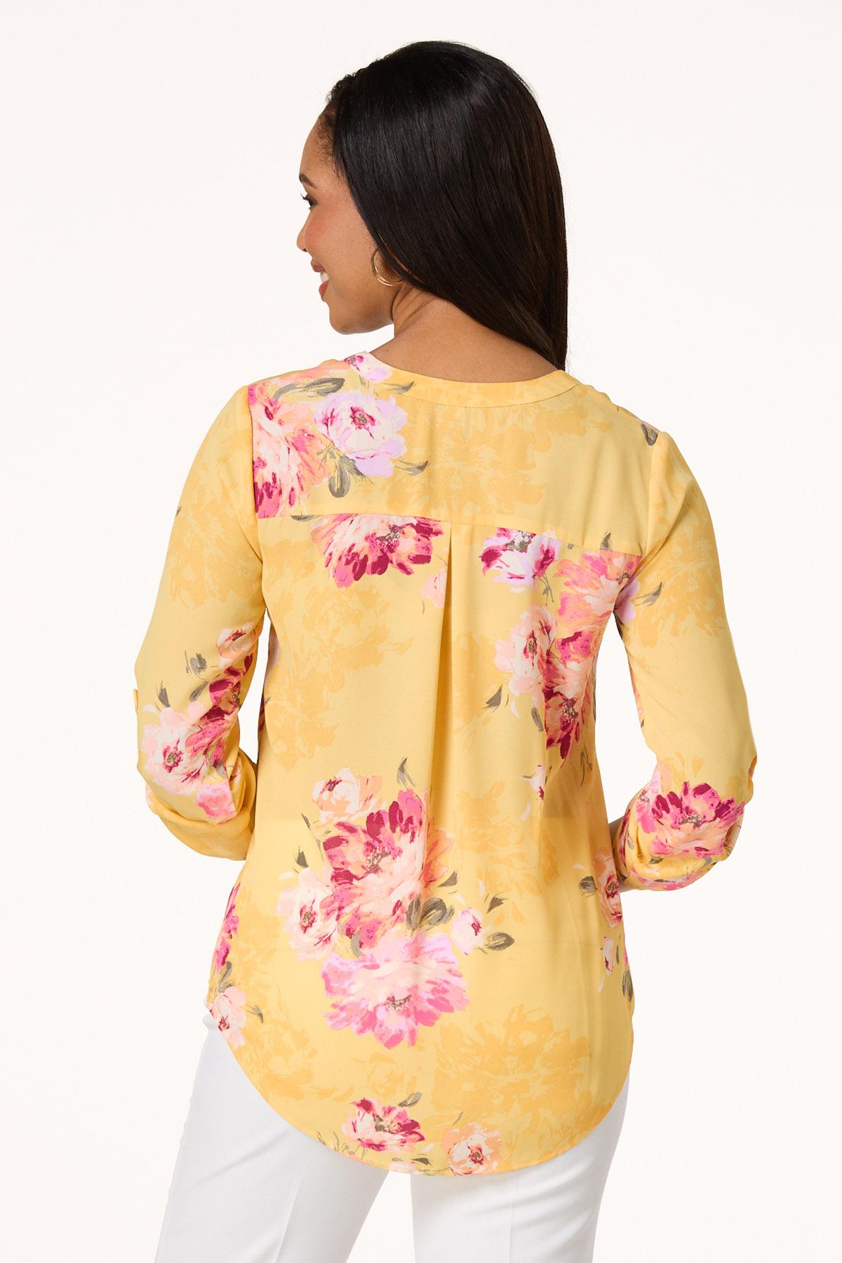 Golden Floral Half Zip Top