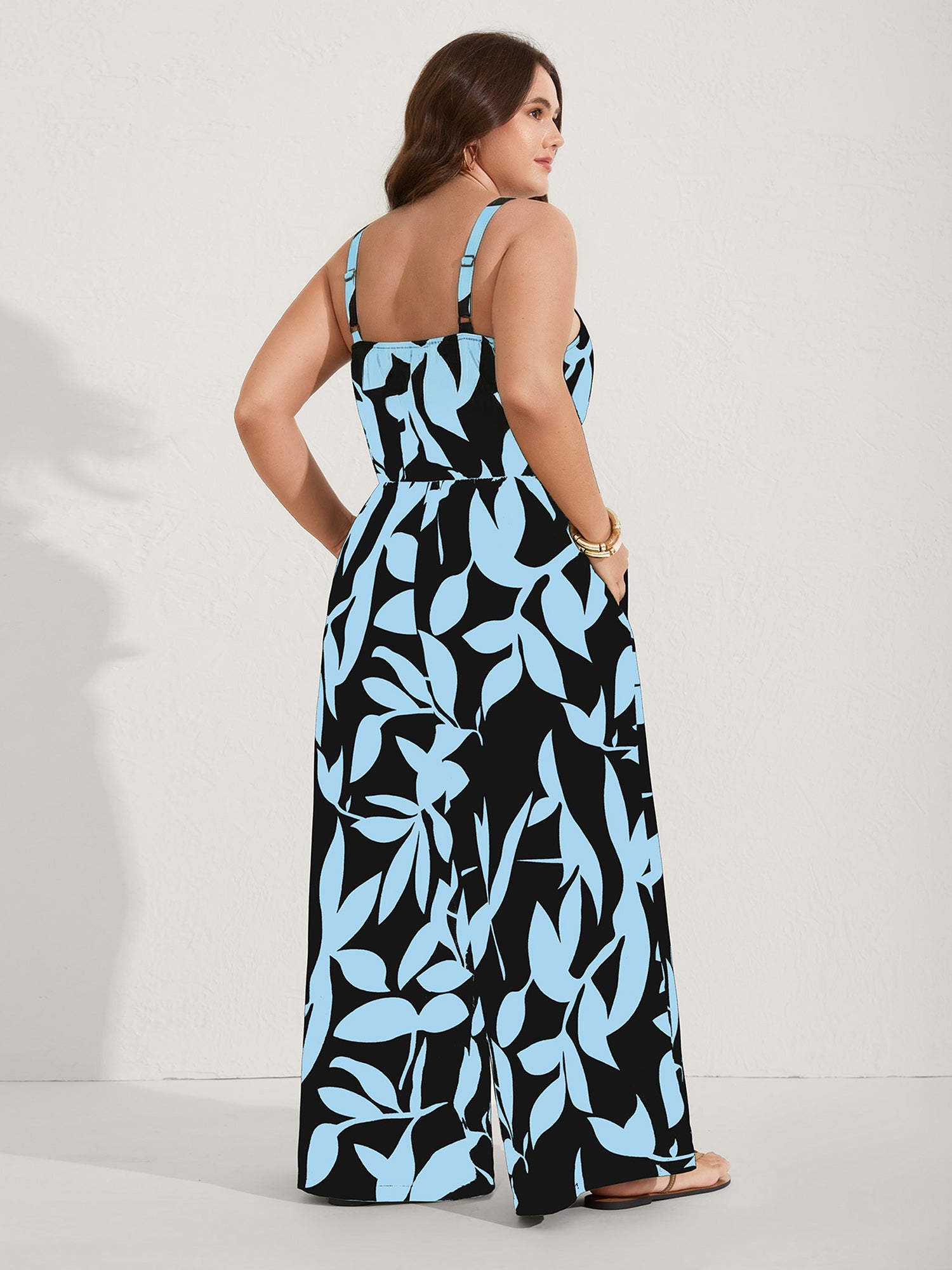 Silhouette Floral Print Sweetheart Jumpsuit