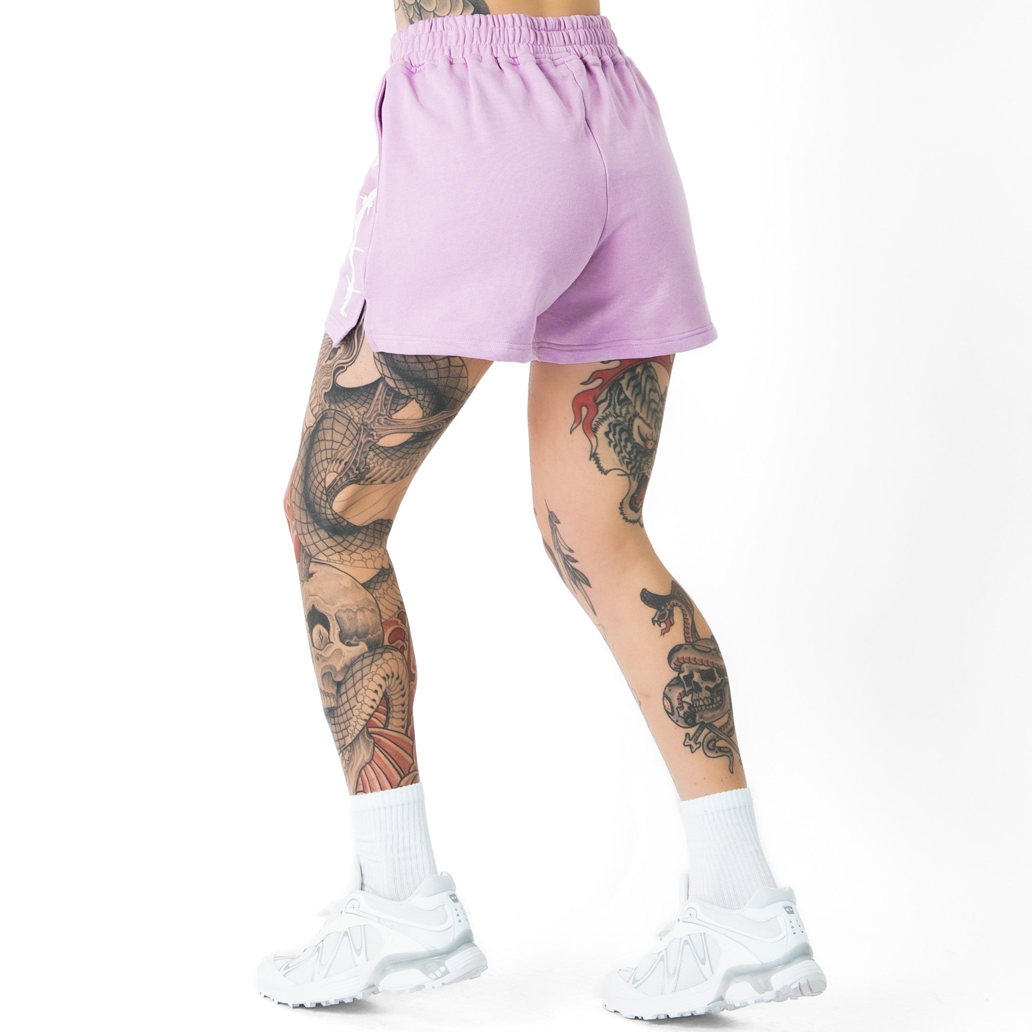 COTTON SHORTS (MID THIGH CUT) BARBWIRE - PINK / WHITE