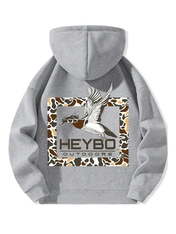 Fleece Lined Hooded Long Sleeve Half Zip Men's Sweatshirt