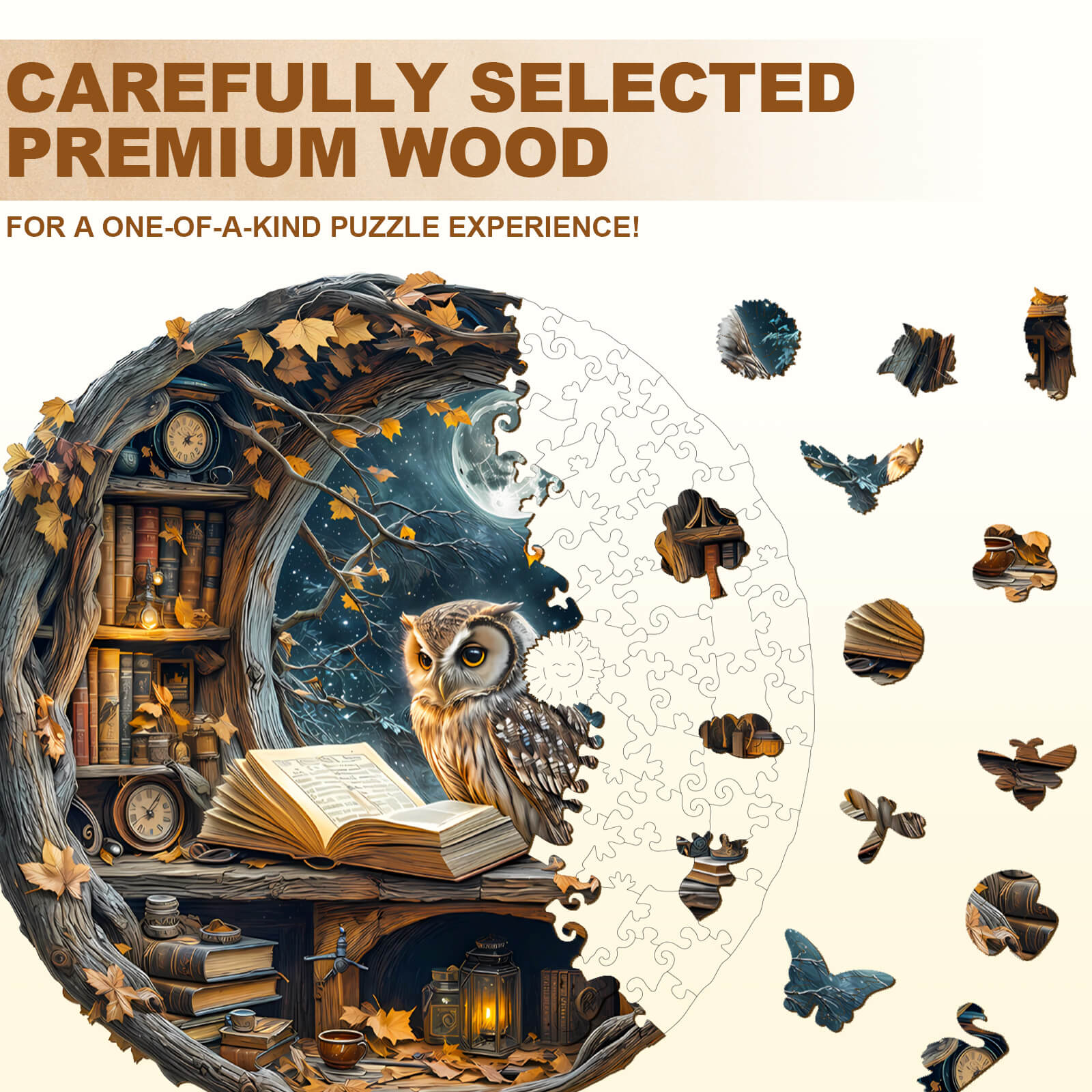 Moonlit Reader Wooden Jigsaw Puzzle