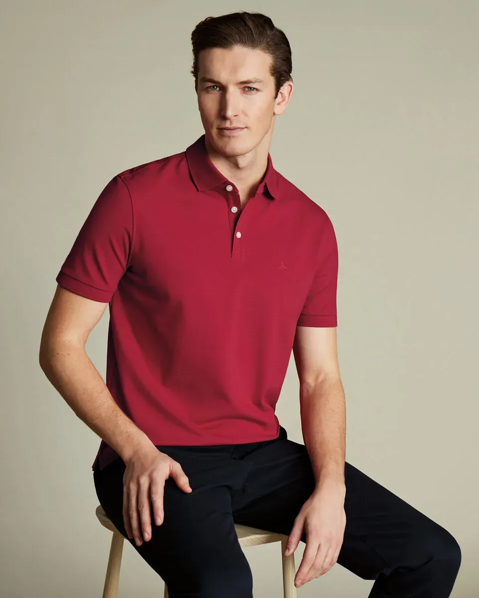 Men'S Casual Business POLO Shirt, Breathable Pique Fabric