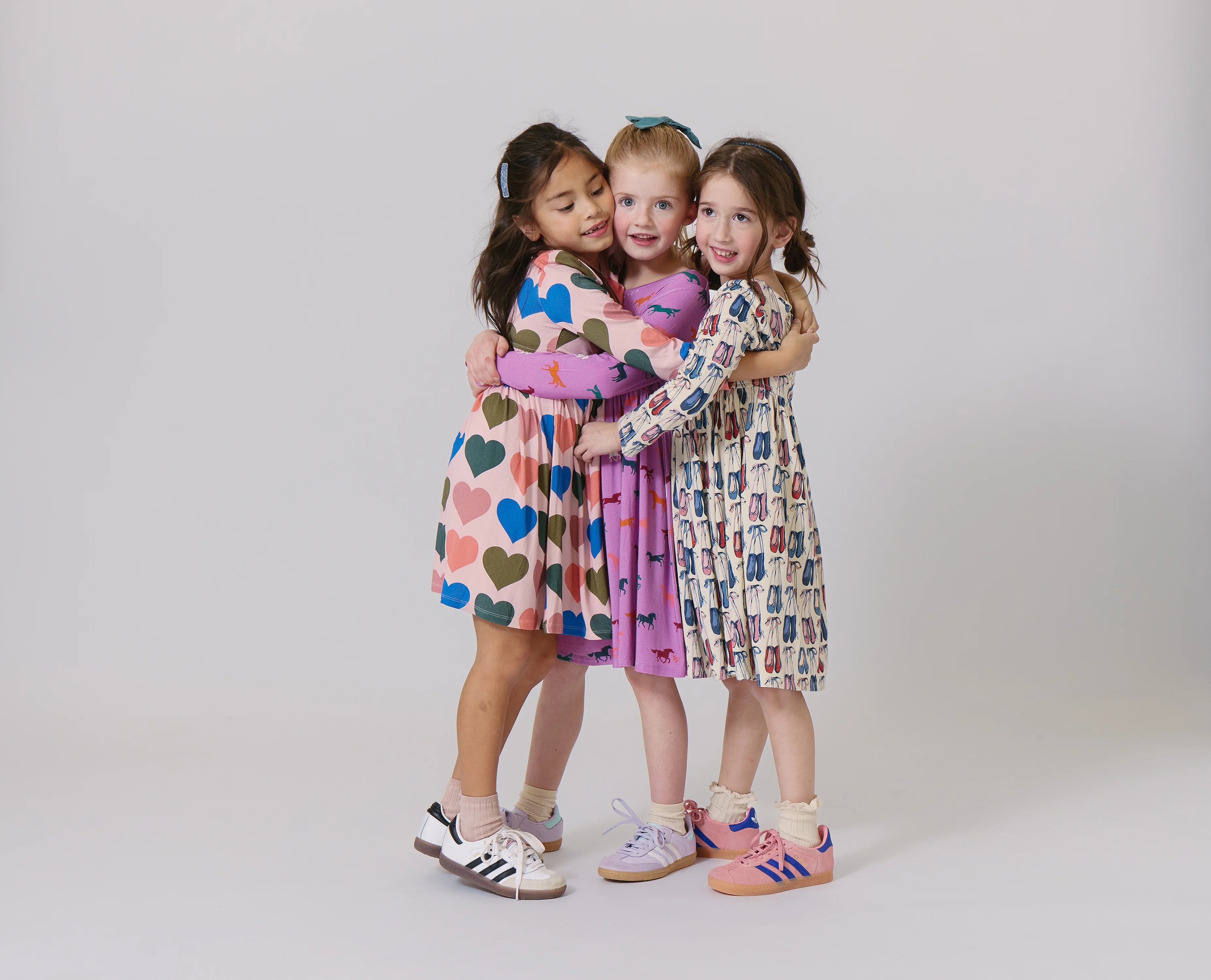 Girls Bamboo Steph Dress Pink Oversized Hearts