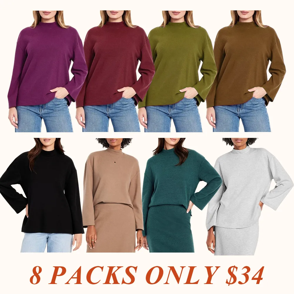 Women's Cozy Mock-Neck Tunic Sweater