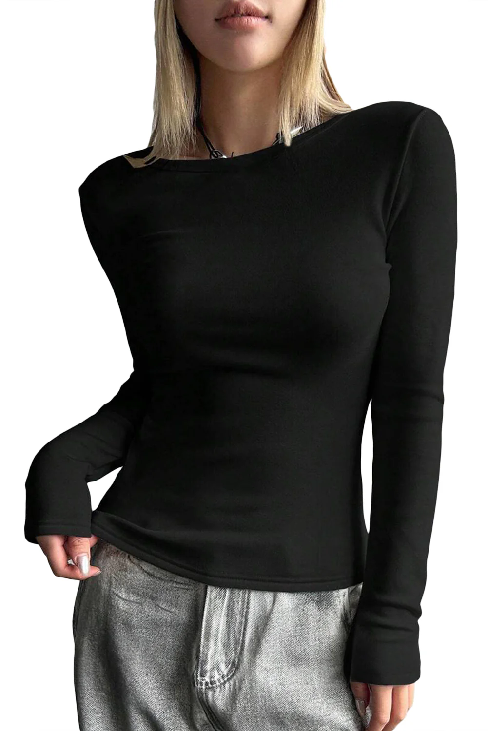 Fleece Lined Slim Fit Long Sleeve T Shirt