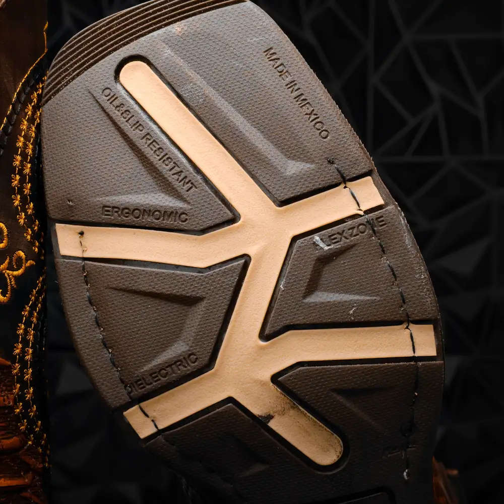 Cognac Jumbo Python Leather Boots With 3D Lightweight Sole - Composite Toe