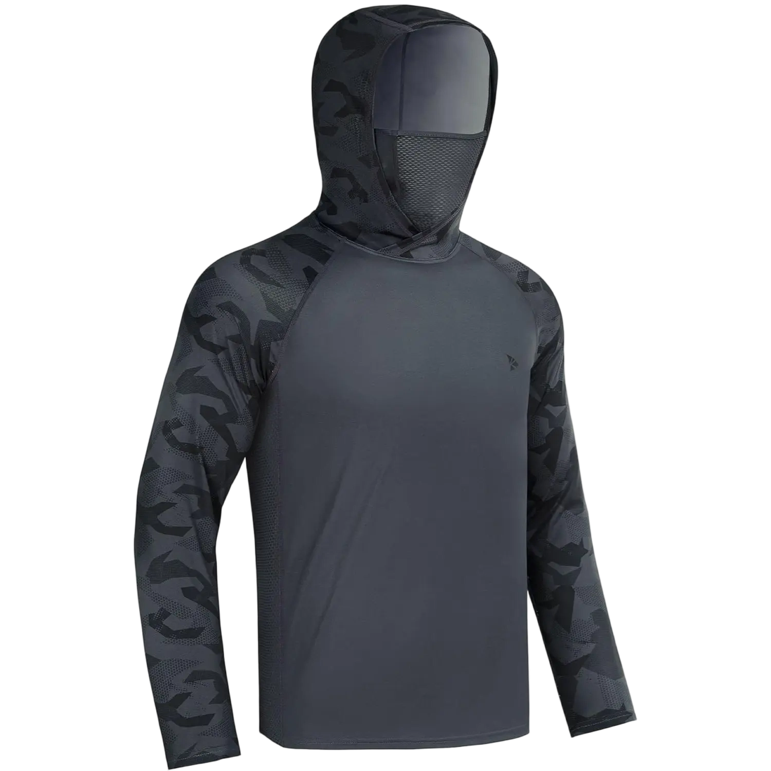 Men's Sun Protection Hoodie with Neck Gaiter - UPF 50+ Long Sleeve Shirt