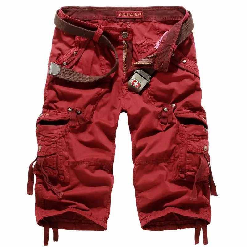 Men's Korean Style Multi-Pocket Cargo Shorts Fashion Trend Multi-Pocket Mid-Length Shorts