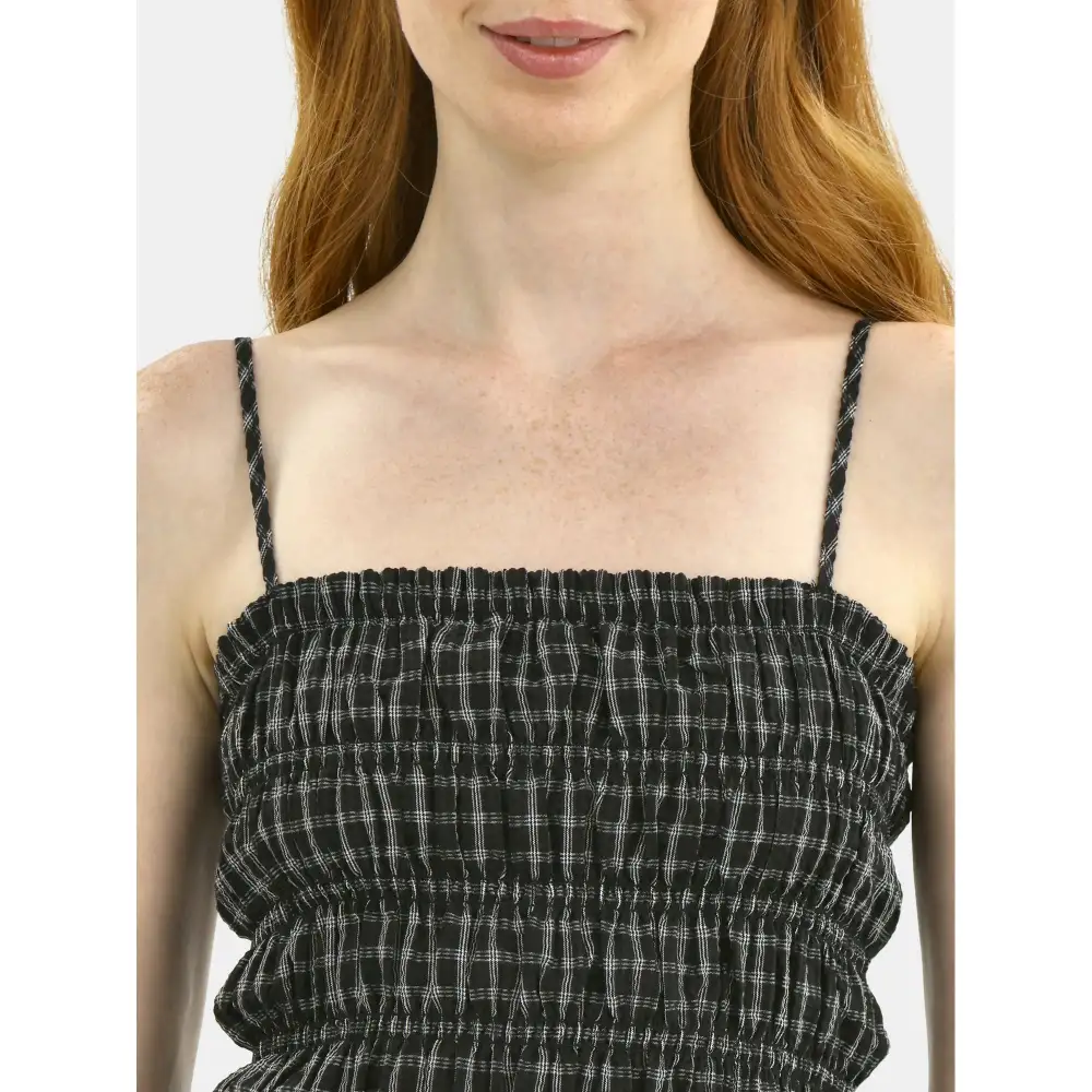 Plaid Seersucker Smocked Cami Top and Pants Set