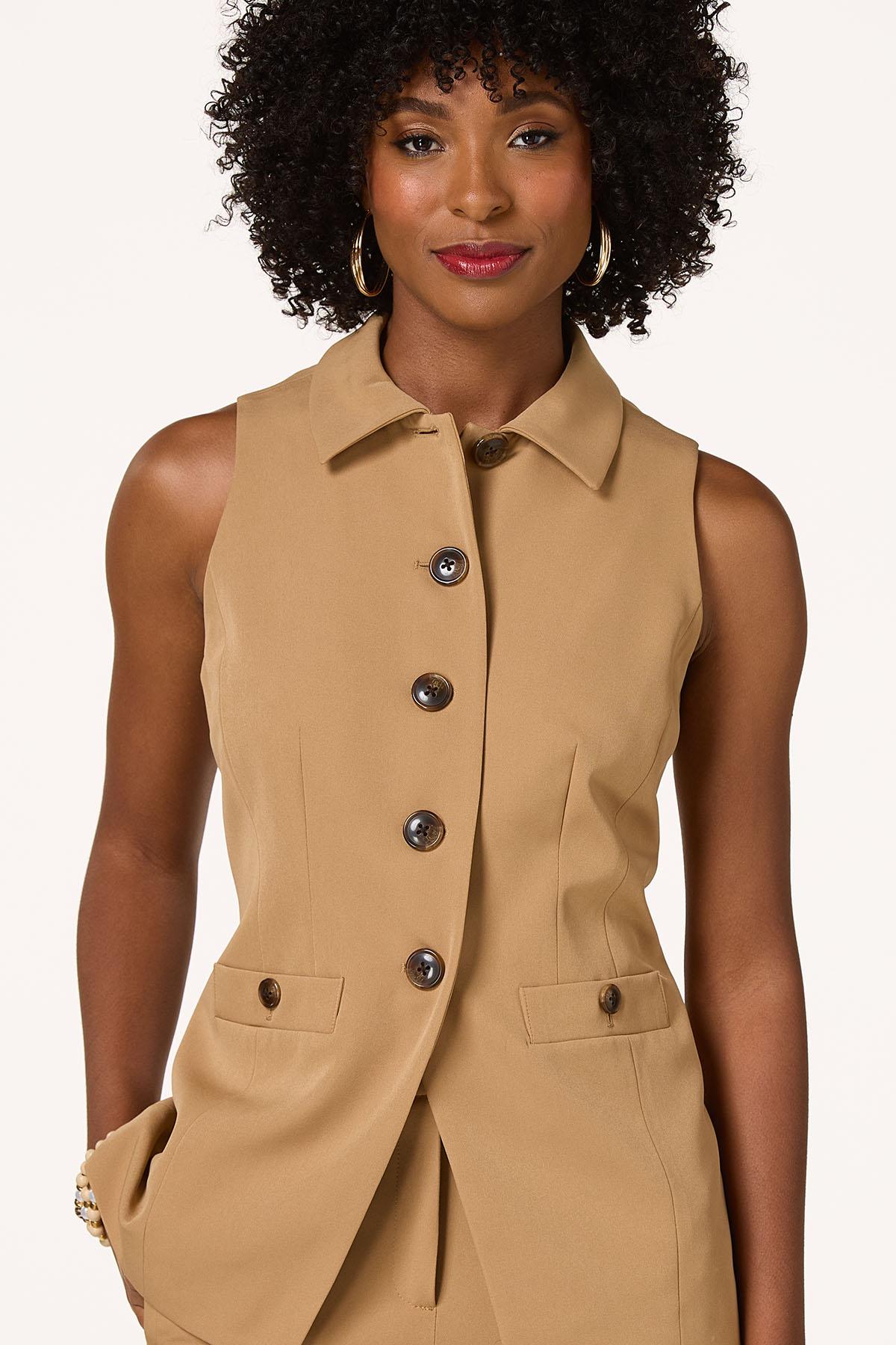 Button Front Collared Vest