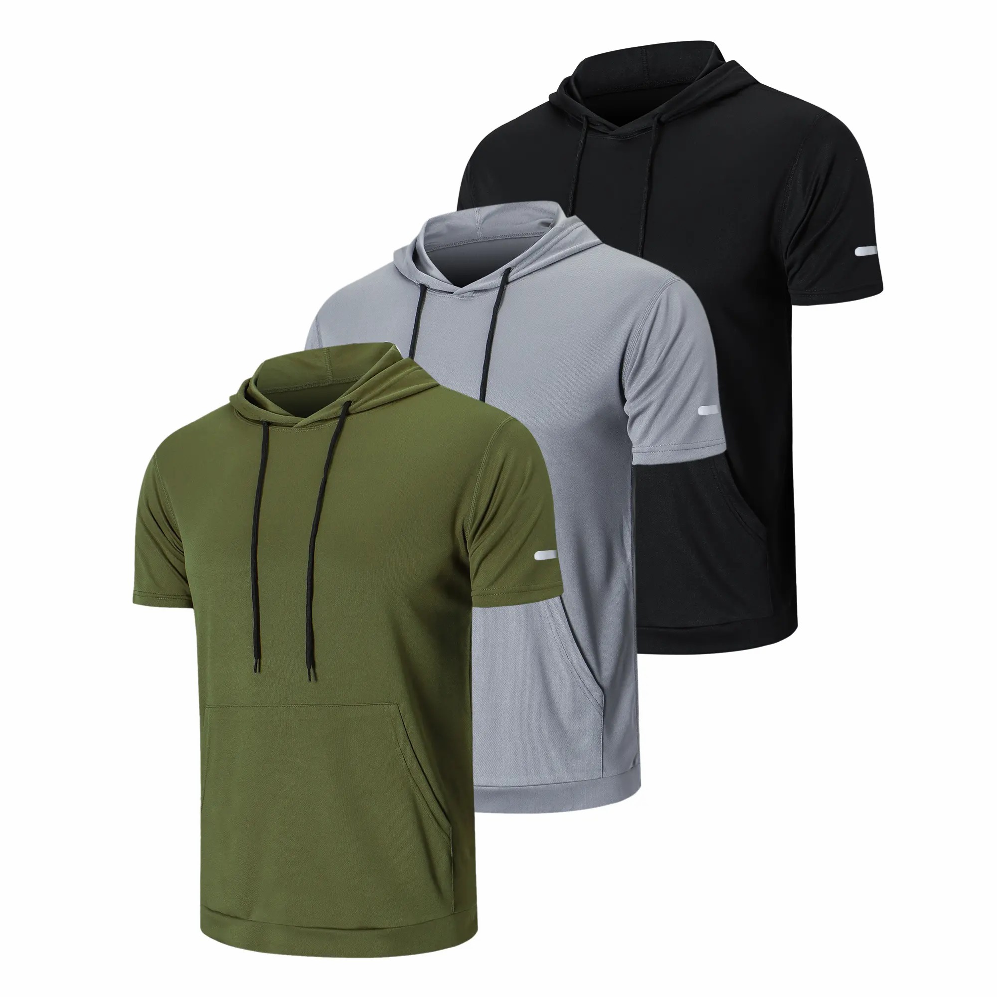 Men’s Quick-Dry Hooded Workout T-Shirt – Lightweight Performance Tee