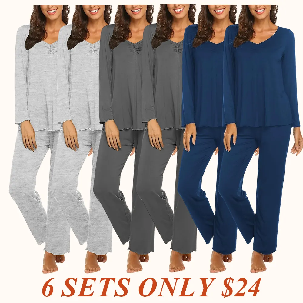 Womens Pajama Sets 2 Piece Lounge Set Fall Winter Pajamas