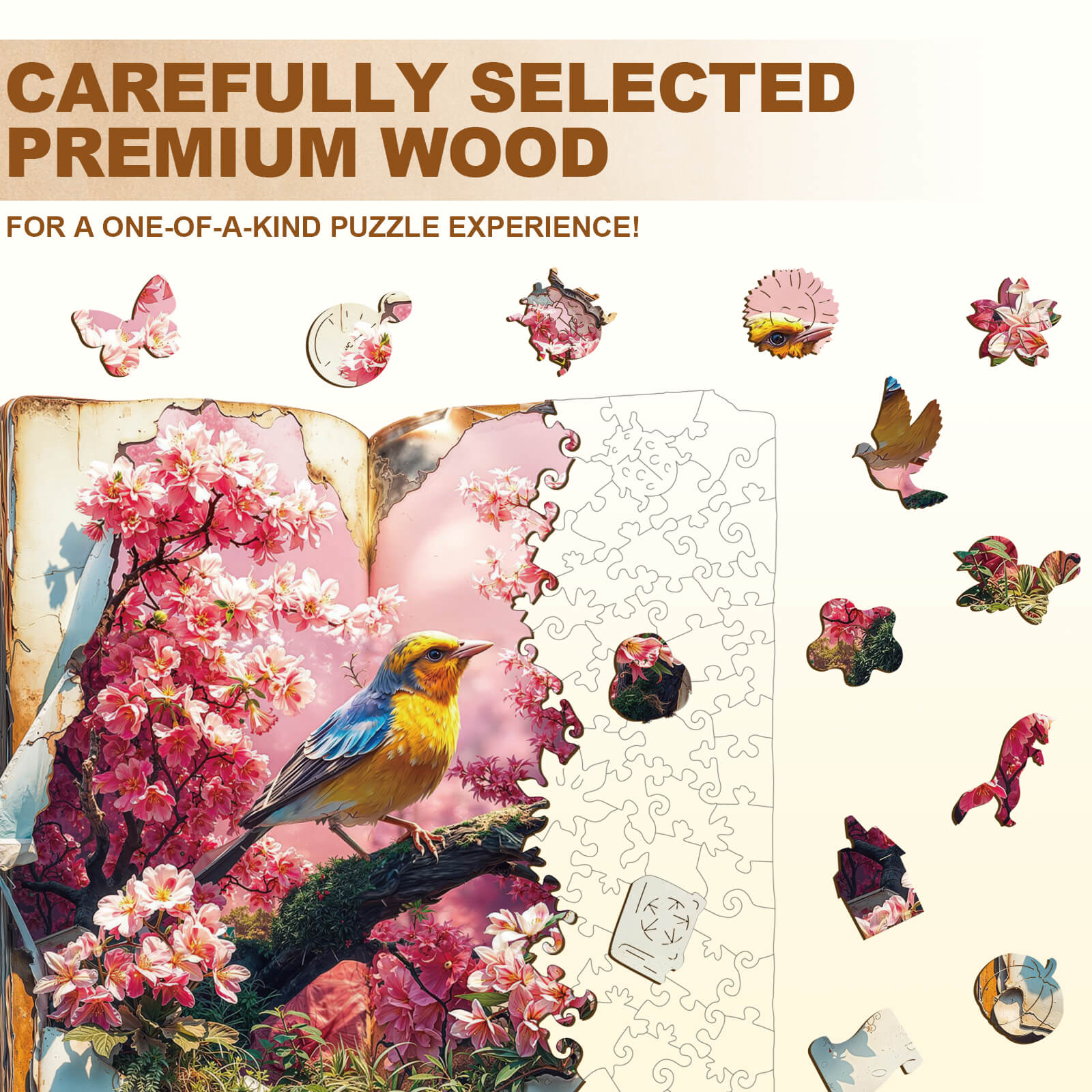 Petal Serenade Wooden Jigsaw Puzzle