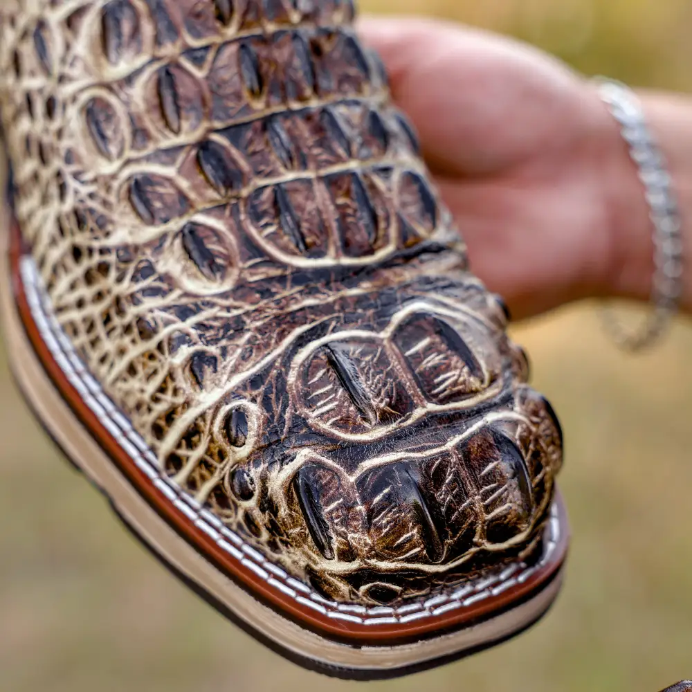 Desert Orix Caiman Neck Leather Boots With 3D Lightweight Sole - Composite Toe