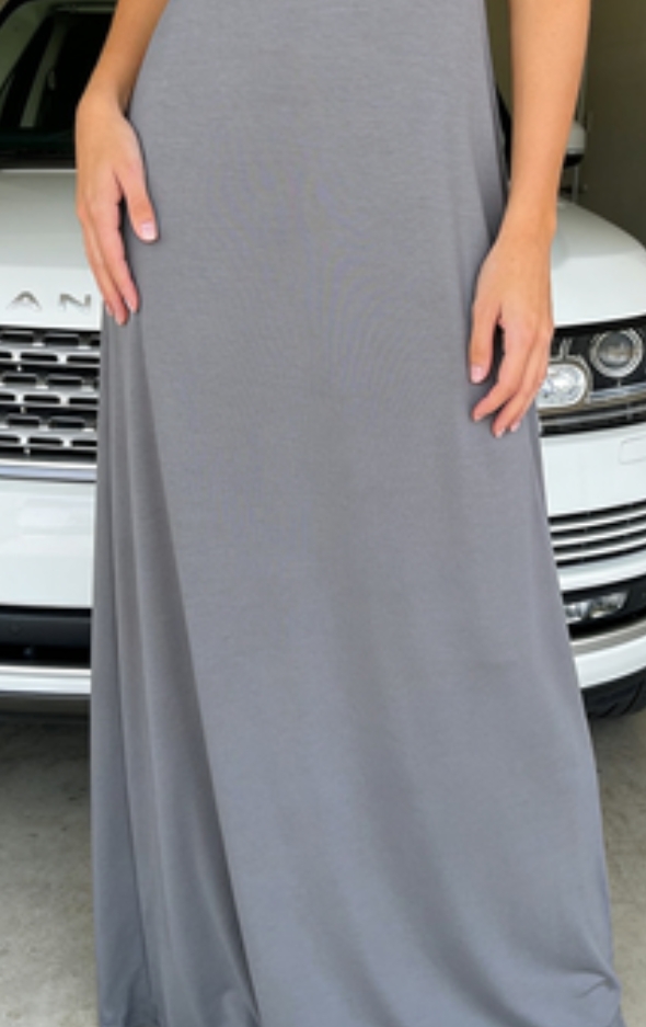 Buttery Soft Stretch Crepe: Draped Casual Maxi Dress for Effortless Flow