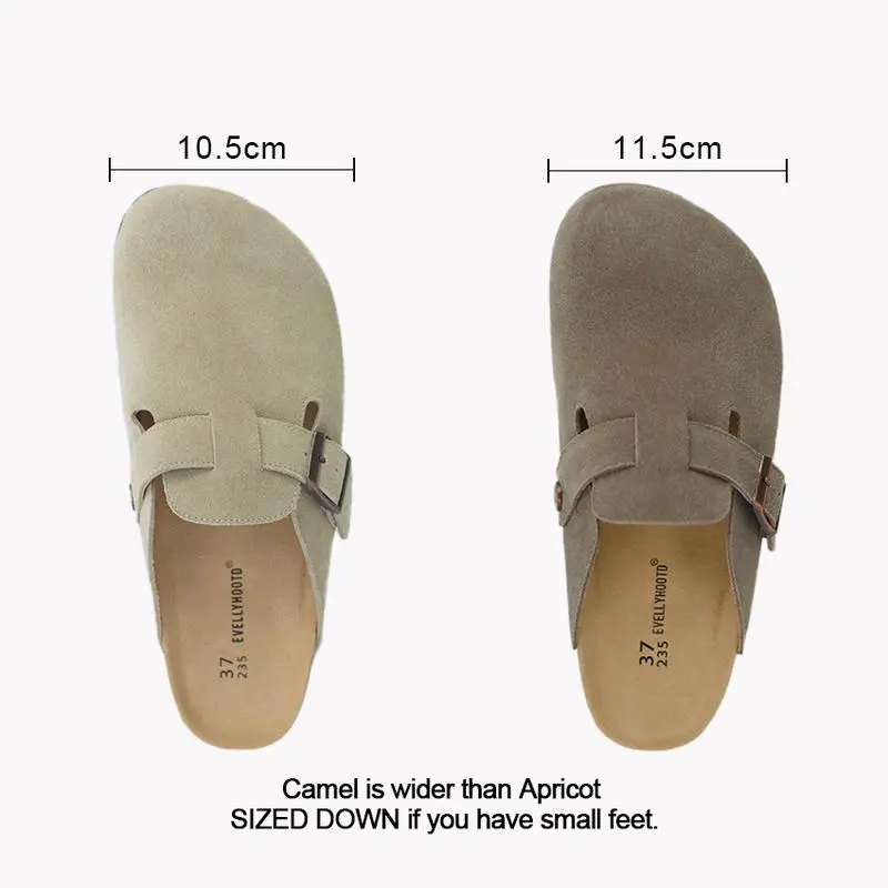 Round-Toe Cork Insoles Flat Buckle Fashion Walking Shoes