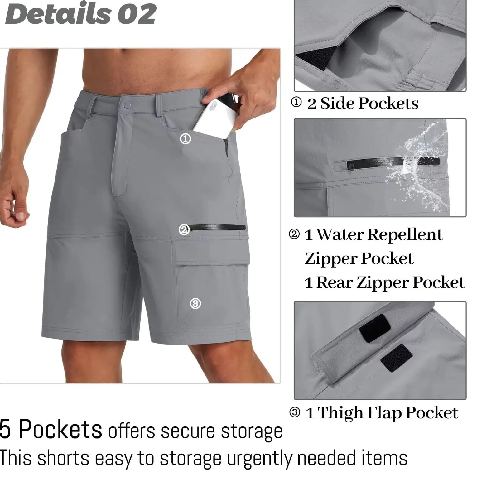 Men’s Quick-Dry Hiking Cargo Shorts