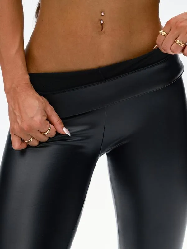 Women's Fleece Stretch Artificial Leather PU Leather Leggings