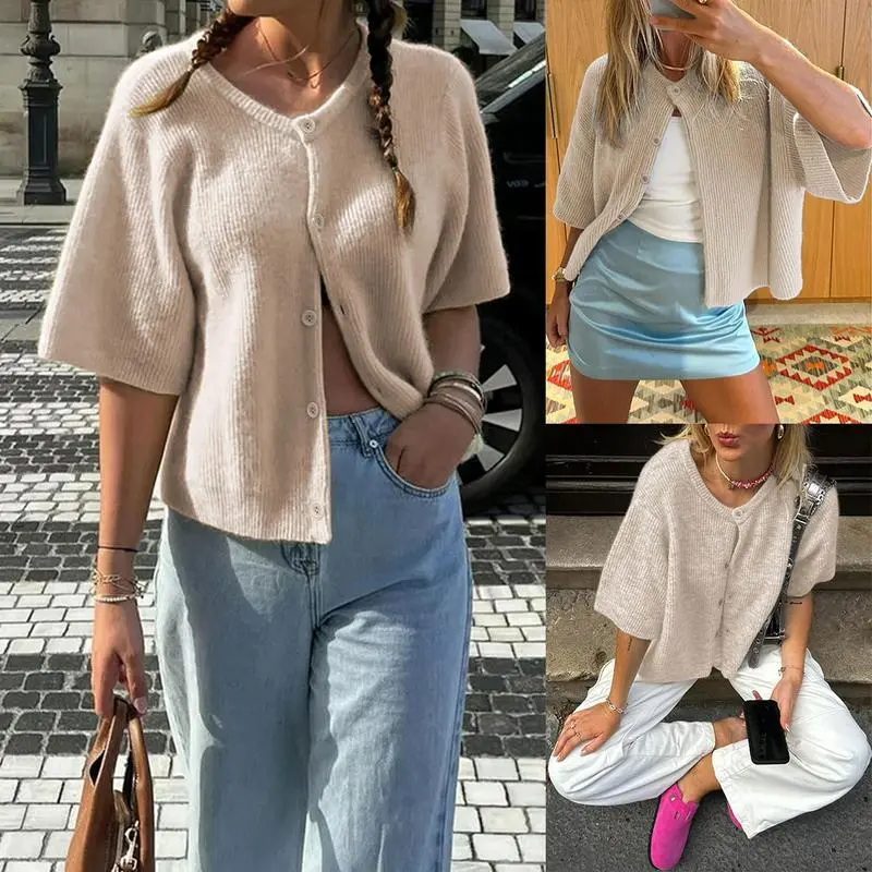 Women's Lightweight Cardigan Short Sleeve