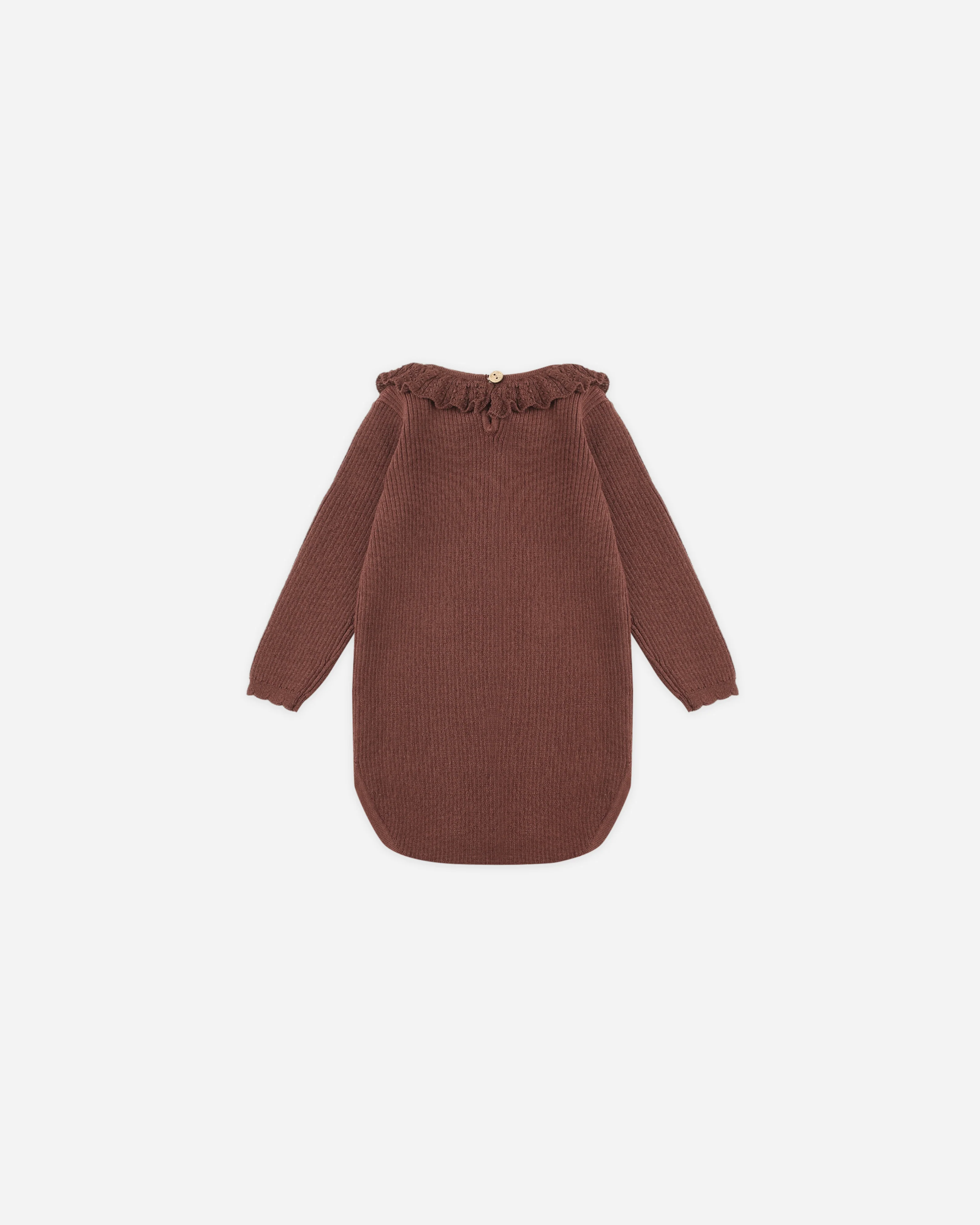 Ruffle Collar Bodysuit || Burgundy