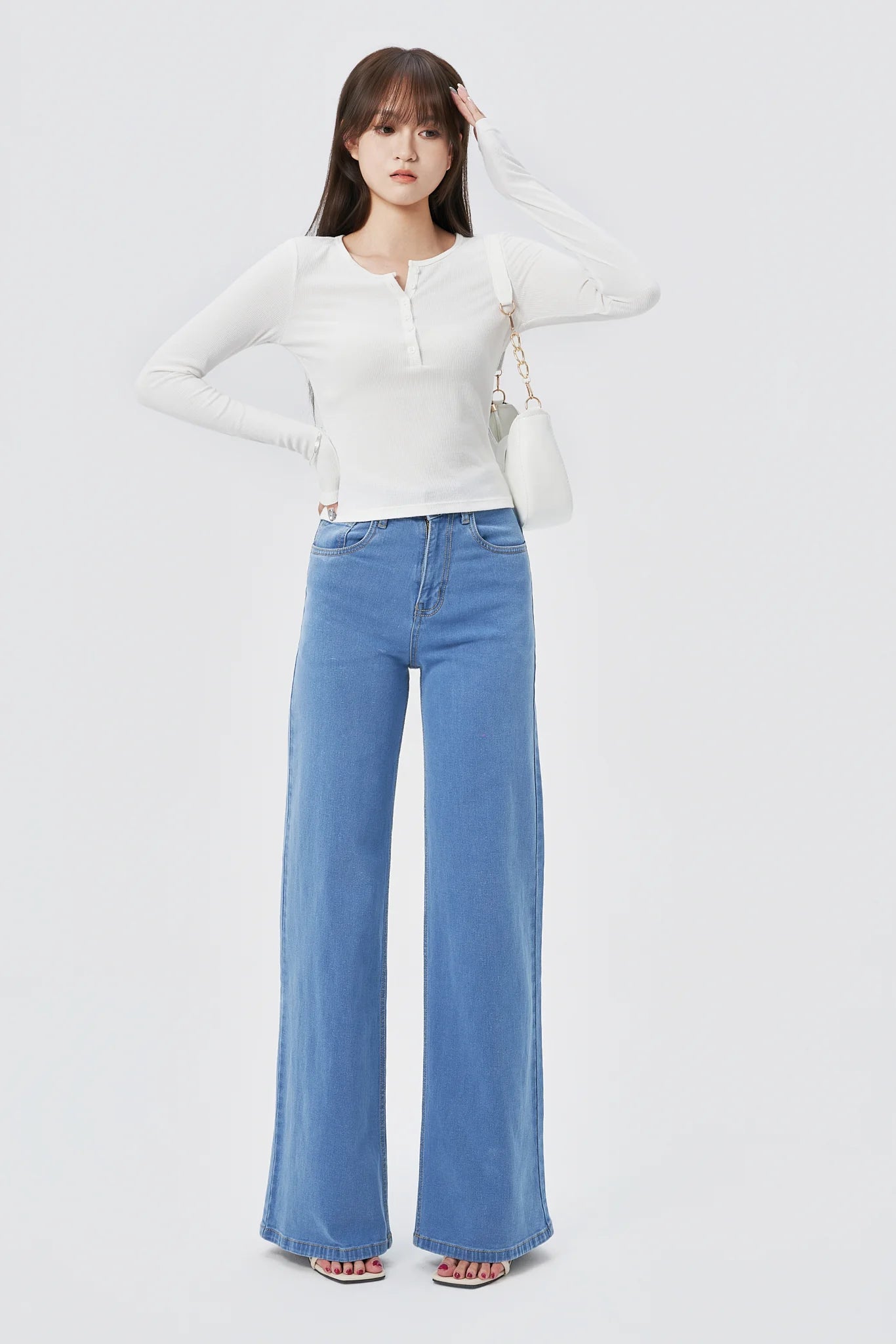 Wide Leg High Rise Jeans