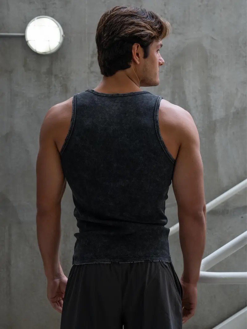 Premium Ultra-Soft Distressed Fitted Tank Top – Vintage Cotton Stretch
