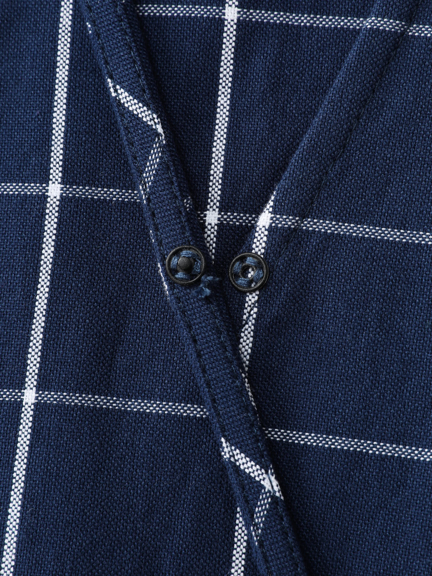 Cotton Checked Print Wrap Neckline Belted Midi Dress