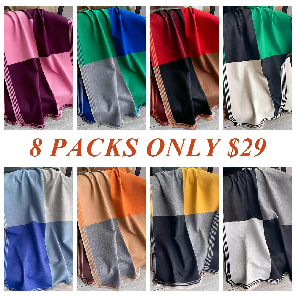 Women's Colorblock Tassel Decor Scarf