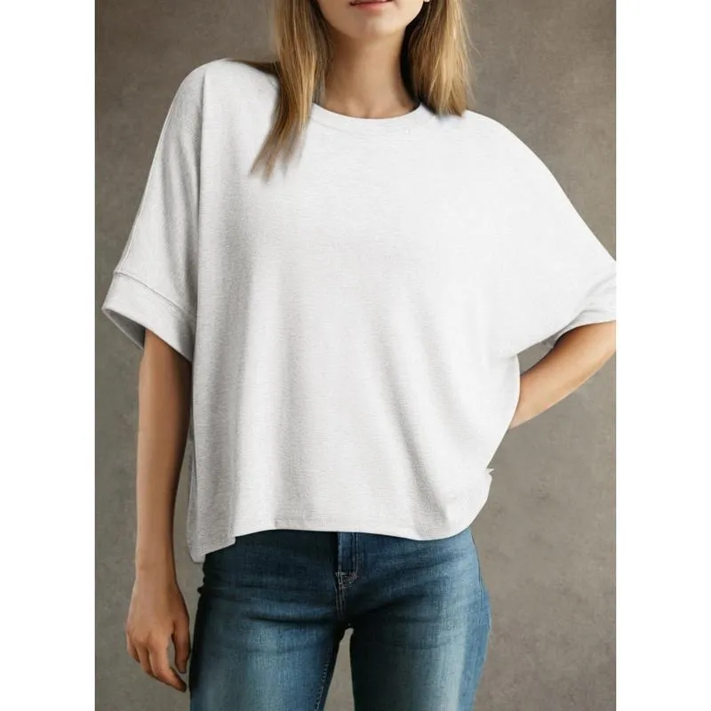 Women's Tops for Women 2026 Loose Oversized Basic Tee Comfortable Soft Fabric Flattering Fit - Womenswear