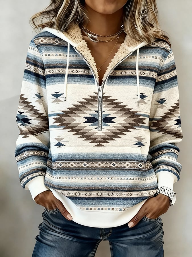 Women's Western Casual Textured Sweatshirt