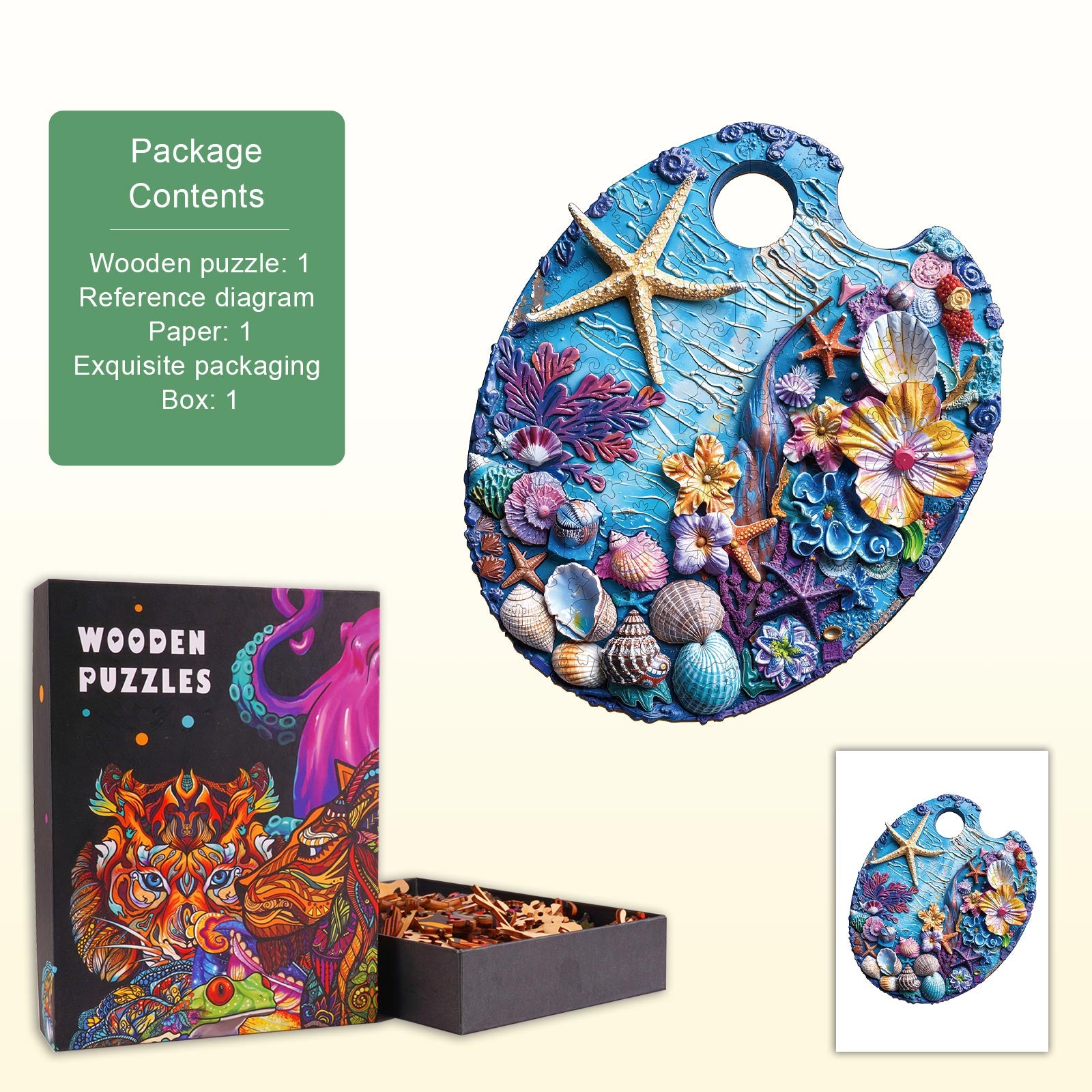 Blue Memory Wooden Jigsaw Puzzle