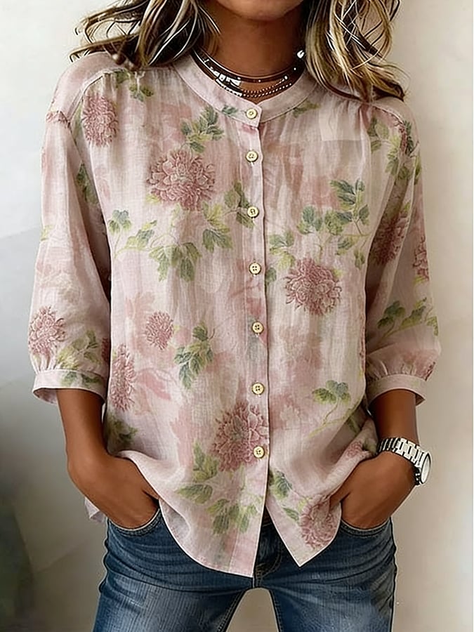 Women's Floral Print Casual Shirt- Fast Shipping