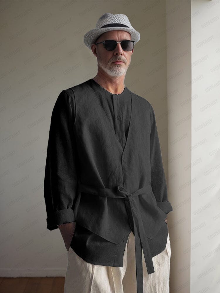 Elegant Fake Two Piece Cotton Shirt