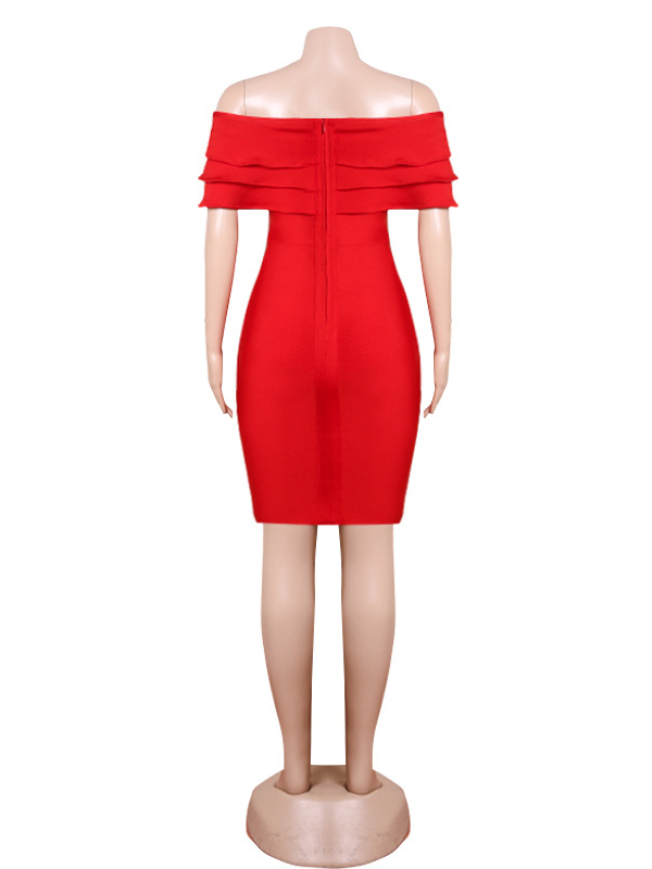 Vacation Wrap Solid Color One-Shoulder Dress