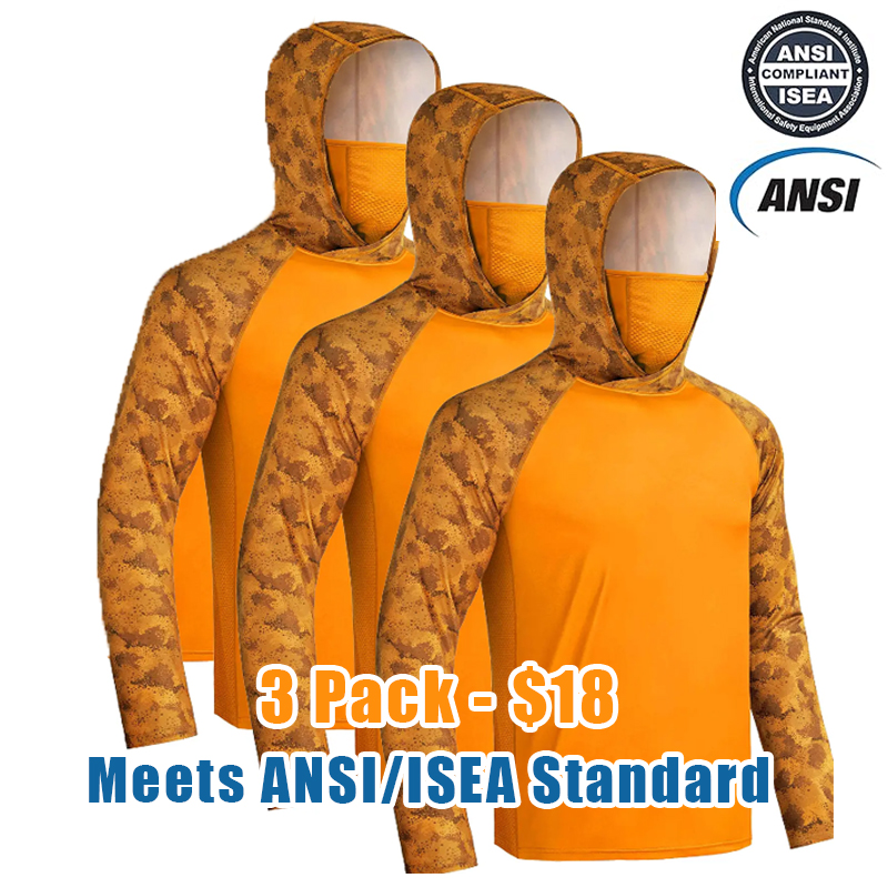 ☀️8/9-Pack $24☀️Men’s UPF 50+ Sun Protection Hoodie with UV Detection