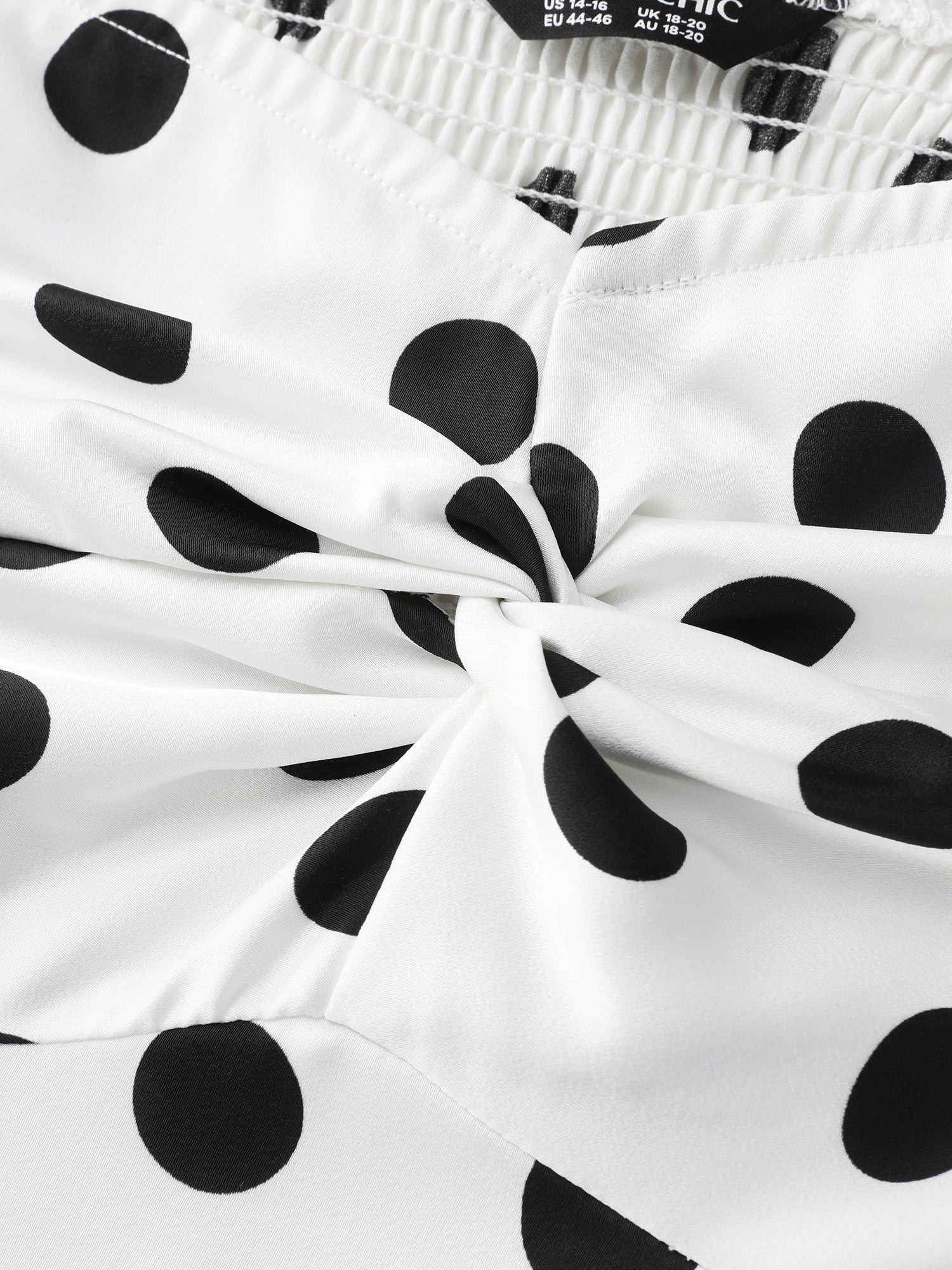 Charming Polka Dots Twist Front Midi Dress