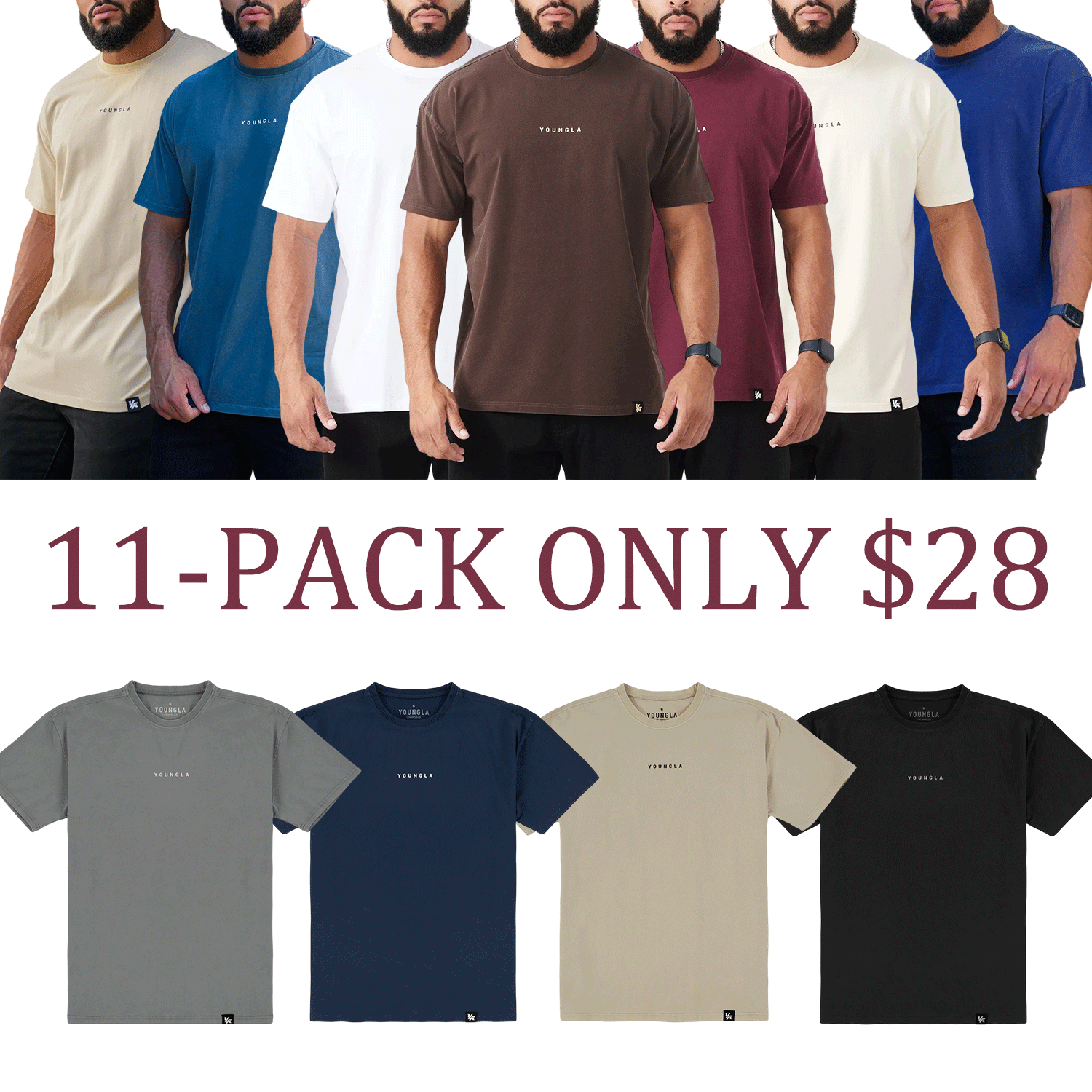 Men’s Muscle Fit Essential T-Shirt – Soft Stretch Cotton Gym & Casual Tee