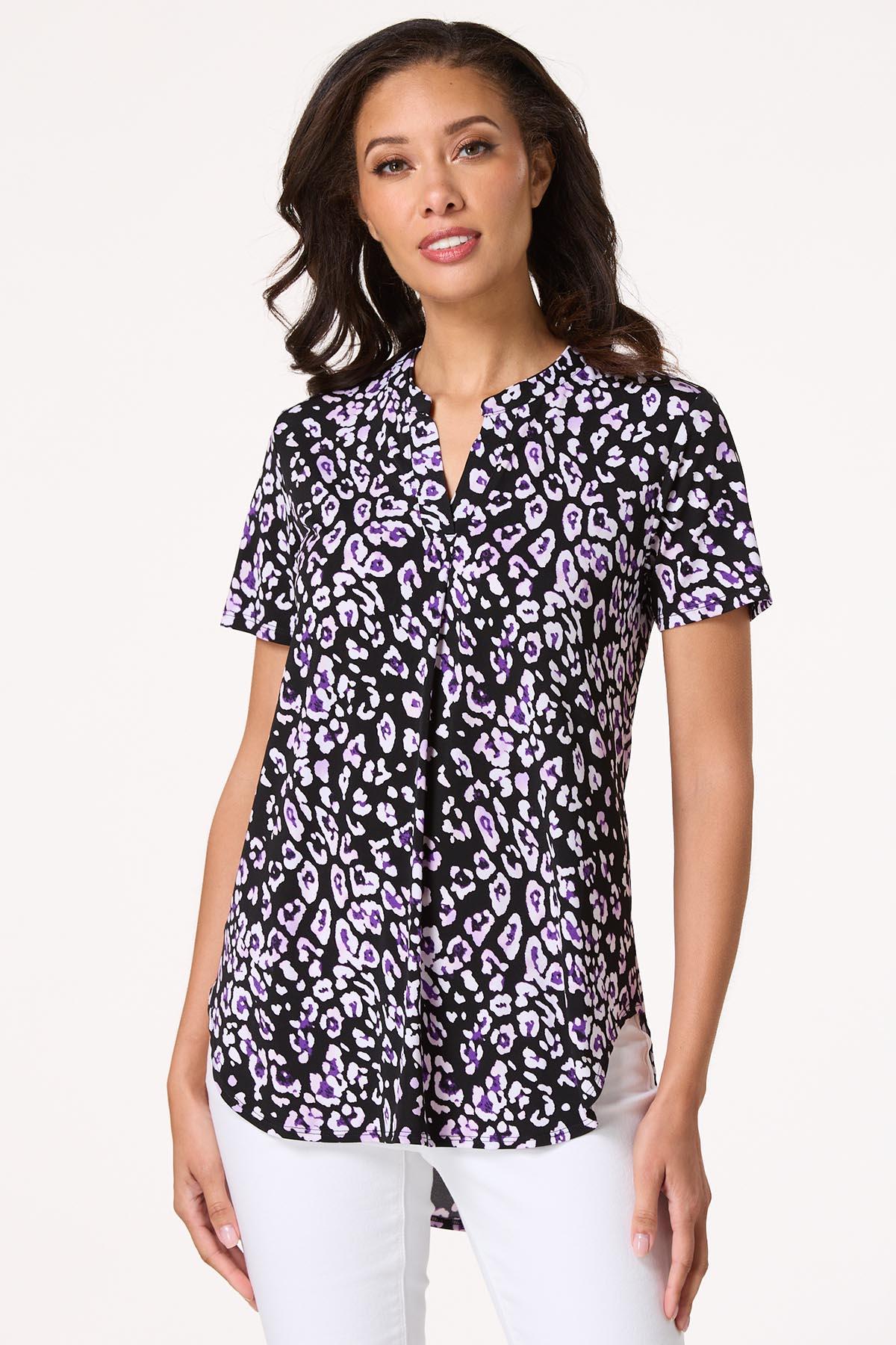 Animal Print Popover Top