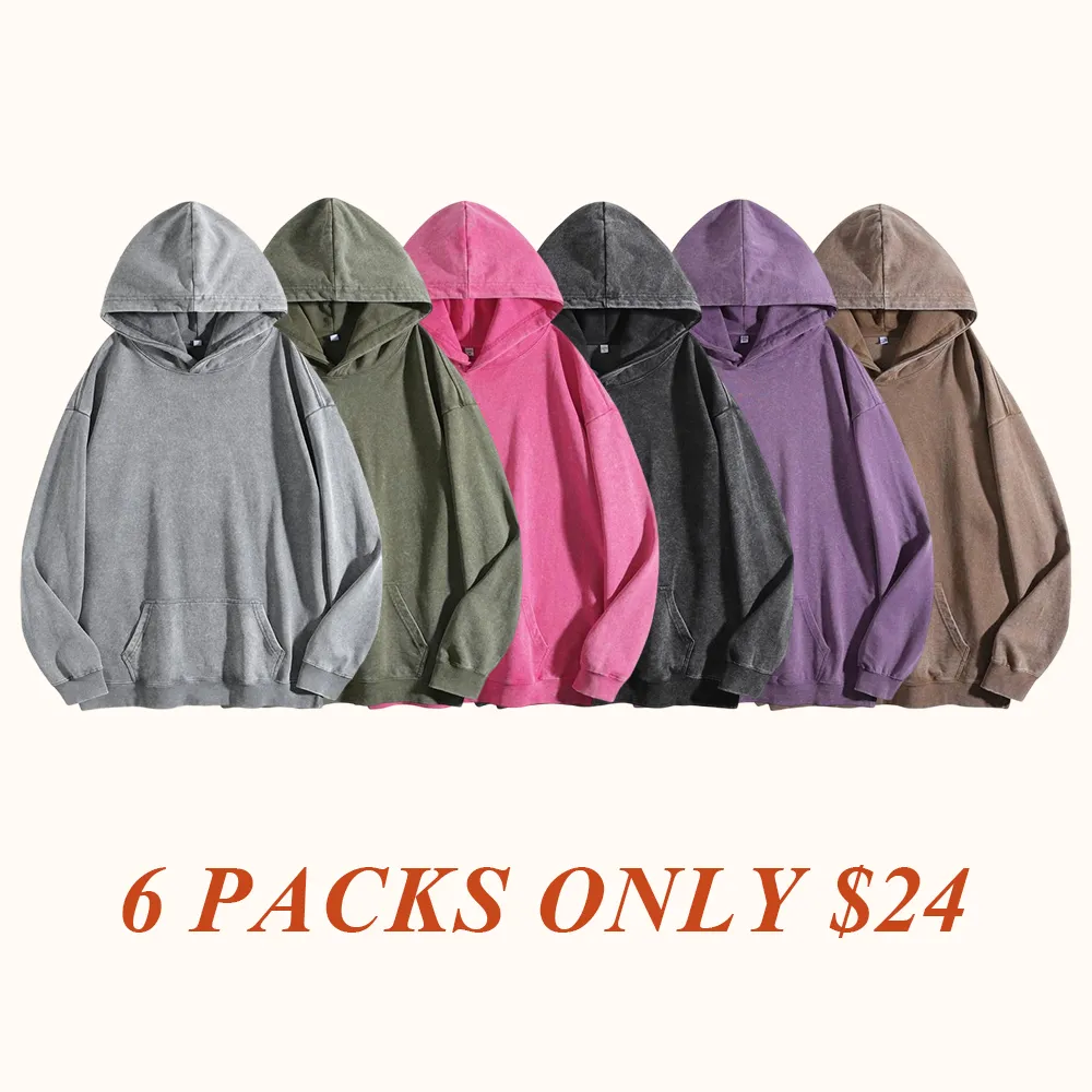 Women's Oversized Acid Wash Cotton Hoodie