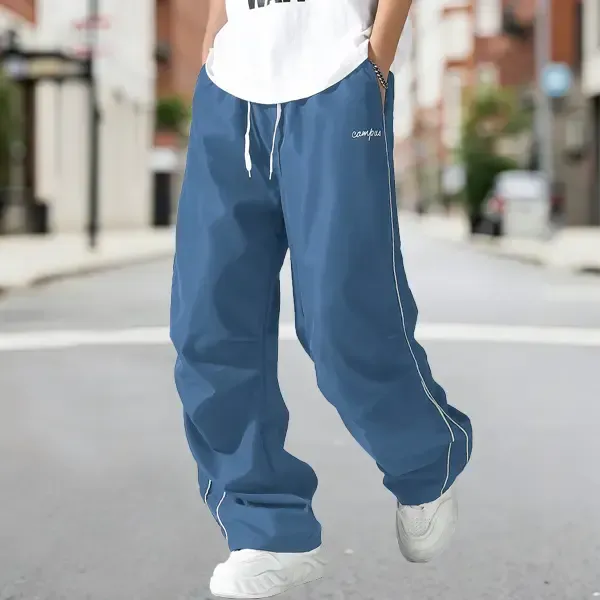 Men's Sports Pants Outdoor Hiking Running Fitness Straight-leg Trousers With Pockets