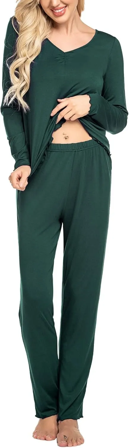 Womens Pajama Sets 2 Piece Lounge Set Fall Winter Pajamas