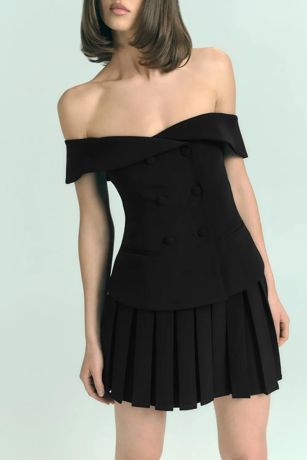 Strapless Suiting Top