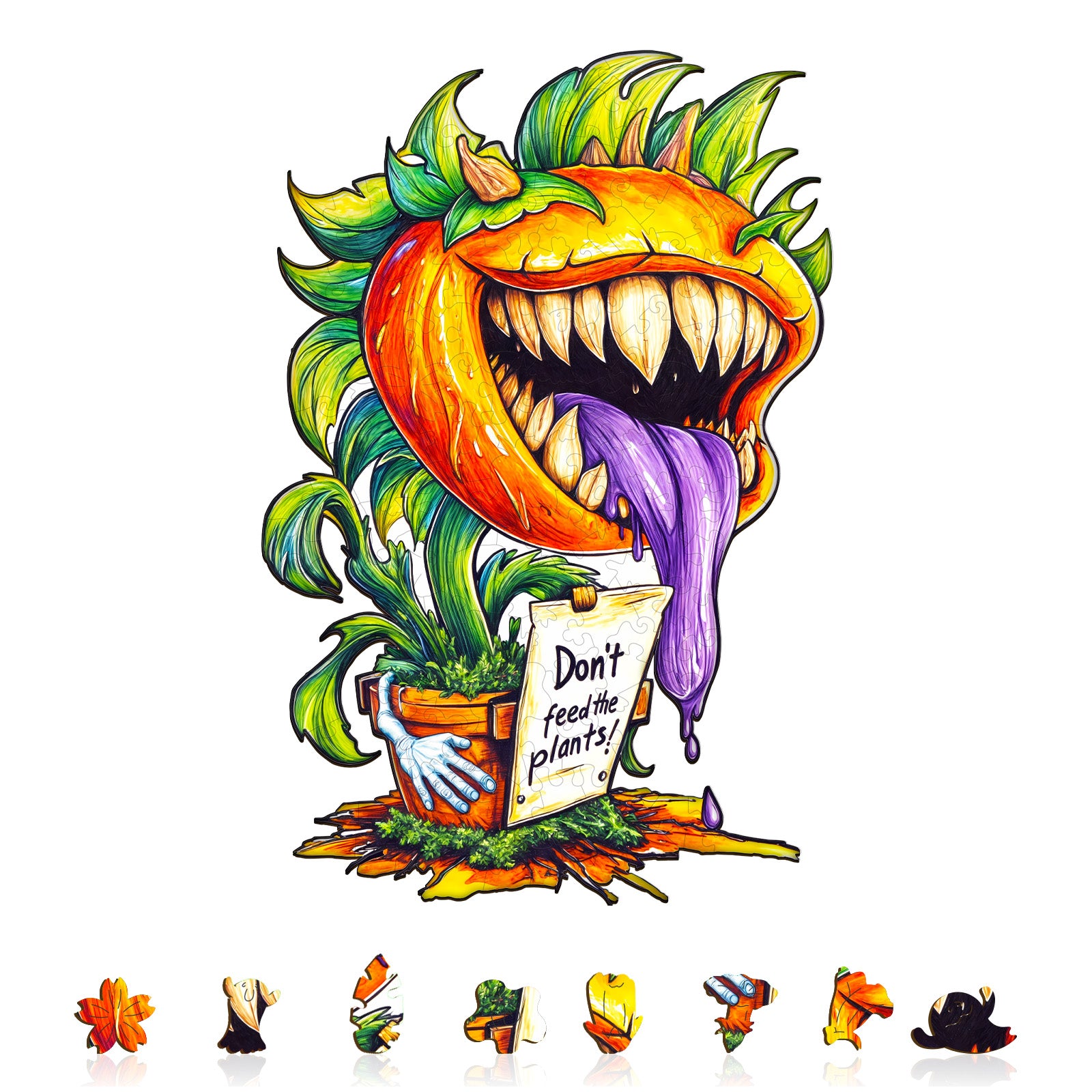 Man-eating flower Wooden Jigsaw Puzzle