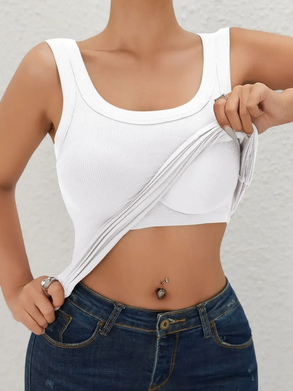 Ribbed Workout Tank Tops for Women with Built in Bra Tight Racerback Scoop Sports Tank Neck Athletic Top