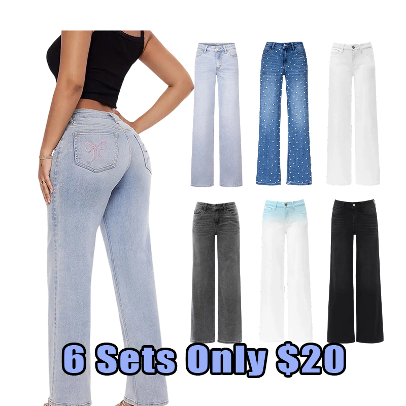 Women’s Baggy Distressed Jeans – Relaxed Streetwear Fit
